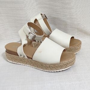 White Espadrille Platform Sandals